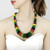 Multicolor Long Wooden Beads Ethnic Necklace-1731414485