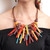 Multicolor Long Wooden Beads Ethnic Necklace-1731414485