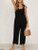 Solid Casual Loose Linen Cotton Backless Jumpsuit