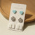 Leopard Colorful Stripe Acrylic Stud Earrings  3Pairs/set