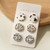 Leopard Colorful Stripe Acrylic Stud Earrings  3Pairs/set
