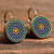 Vintage Flower Geometric Pattern Round Earrings