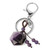 Natural Reiki Crystal Stone Quartz Silver Plated Key Chain