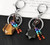 Natural Reiki Crystal Stone Quartz Silver Plated Key Chain