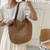 Vintage Handmade Raffia Rattan Woven Shoulder Bag