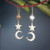Creative Greek Mythology Asymmetric Sun Moon Earrings