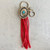 Retro Turquoise Flower Oval Concho Fringe Tassel Keychain