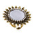 Carved Flower Finger Adjustable Gold Rhinestone Ring