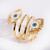 Classic Turkish Evil Eye Enamel Gold Color Open Ring