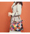 Geometric Leather Patchwork Messenger Tote Bag