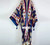 Boho Cotton Self Belted Tunic Kimono Wrap Dress