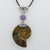 Ammonite Shell Pink Crystal Bead Necklace