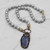 Natural Cultured Grey  Pearl Raw Pendant  Necklace