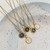 Vintage Letter Coin Gold Stainless Alphabet Necklace - R2 Black