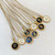 Vintage Letter Coin Gold Stainless Alphabet Necklace - R2 Black