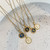 Vintage Letter Coin Gold Stainless Alphabet Necklace - S1 Black
