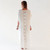 Floral Solid White Lace Kaftan Long Dress