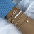 Rhinestone Geometric Multilayer Chain Bracelet Set