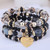Boho Heart Charm Resin Beaded Bracelet Set