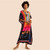 Kaftan Tropical V-Neckline Maxi Vivid Dress