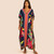 Kaftan Tropical V-Neckline Maxi Vivid Dress