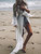 Crochet White Knitted  Tunic Long Pareos Cover up