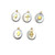 Water Drop Oval Natural Shell Stainless Steel Pendant