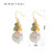 Simulated Pearl Tassel Gold Color Drop Earrings