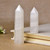 Natural Crystal White Jade Pyramid Stone Home Decor