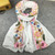 Cashmere Black Embroider Flower Fine Tassels Scarf