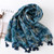 Ethnic Aztec Turquoise Floral Tassel Viscose Scarf