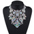 Multicolor Chunky Crystal Rhinestone Tassel Necklace