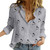 Women Elegant Button Lapel Long Sleeve  Blouse - size L