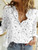 Women Elegant Button Lapel Long Sleeve  Blouse - size XL