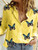 Women Elegant Button Lapel Long Sleeve  Blouse - size XL