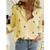 Women Elegant Button Lapel Long Sleeve  Blouse - size XL