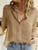 Women Elegant Button Lapel Long Sleeve  Blouse - size XL