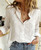 Women Elegant Button Lapel Long Sleeve  Blouse - size XL