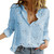 Women Elegant Button Lapel Long Sleeve  Blouse - size XL