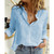 Women Elegant Button Lapel Long Sleeve  Blouse - size XL