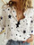 Women Elegant Button Lapel Long Sleeve  Blouse - size XL
