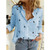 Women Elegant Button Lapel Long Sleeve  Blouse - size XL