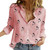 Women Elegant Button Lapel Long Sleeve  Blouse - size XL