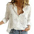 Women Elegant Button Lapel Long Sleeve  Blouse - size XL