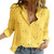 Women Elegant Button Lapel Long Sleeve  Blouse - size XL