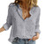 Women Elegant Button Lapel Long Sleeve  Blouse -size XXL