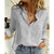 Women Elegant Button Lapel Long Sleeve  Blouse -size XXL