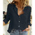 Women Elegant Button Lapel Long Sleeve  Blouse -size XXL