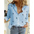 Women Elegant Button Lapel Long Sleeve  Blouse -size XXL