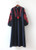 Floral Embroidered  Cotton Linen Long Sleeve Maxi Dress